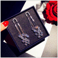 Drop Earrings For Women Solid 925 Silver Needles Long Cubic Zirconia Tassels Temperament Luxury Earring Creative High Quality