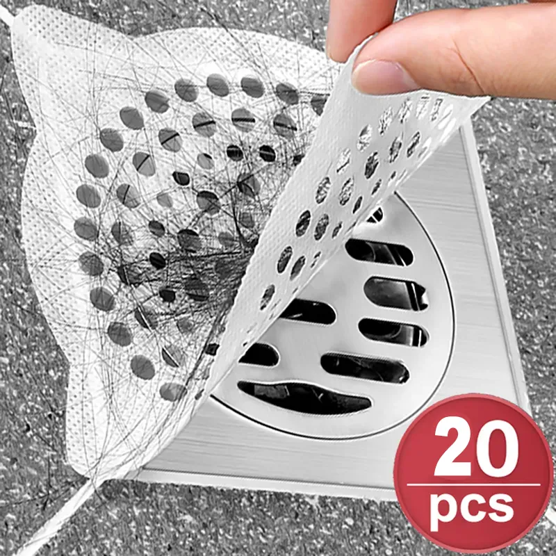 15 Pack Disposable Shower Drain Hair Catcher Waterproof Shower Drain Mesh Sticker Hair Traps Stopper for Kitchen Bathroom Bathtub, Size: 10