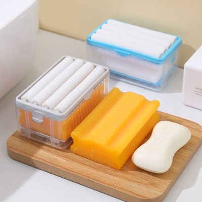 Soap Box Hands Free Foaming Soap Dish Multifunctional Soap Dish Hands Free Foaming Draining Household Storage Box Cleaning Tool
