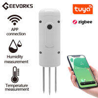 Tuya Zigbee Wireless Soil Moisture Meter เครื่องทดสอบความชื้นอุณหภูมิอัจฉริยะ APP Real Time Monitor IP67เครื่องตรวจจับกันน้ำ ~