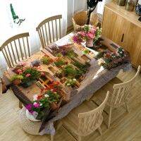 【cw】 City Street Flower Landscape Pattern 3d Printing Restaurant Tablecloth Dustproof Rectangular Home Decoration Kitchen Tablecloth 【hot】 !