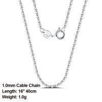 Rinntin S925 Silver Box Cable Link Chain for Women Men Pendant Necklace 40cm45cm50cm55cm60cm Fashion Jewelry Wholeslae SC33