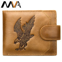 MVA Mens Wallet Genuine Leather Mens Purse For Men Bifold Money Purse Male Wallets With Coin Pocket Slim Wallet For Cards 7040