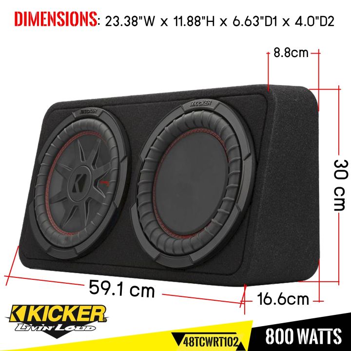 พรีเมี่ยม-ตู้ซับสำเร็จรูป-kicker-รุ่น48tcwrt102-ขนาด-10นิ้ว-2โอห์ม-กำลังขับ-800วัตต์-สำหรับเครื่องเสียงรถยนต์-รถเก๋ง-suv-muv-รถกะบะ-4ประตู