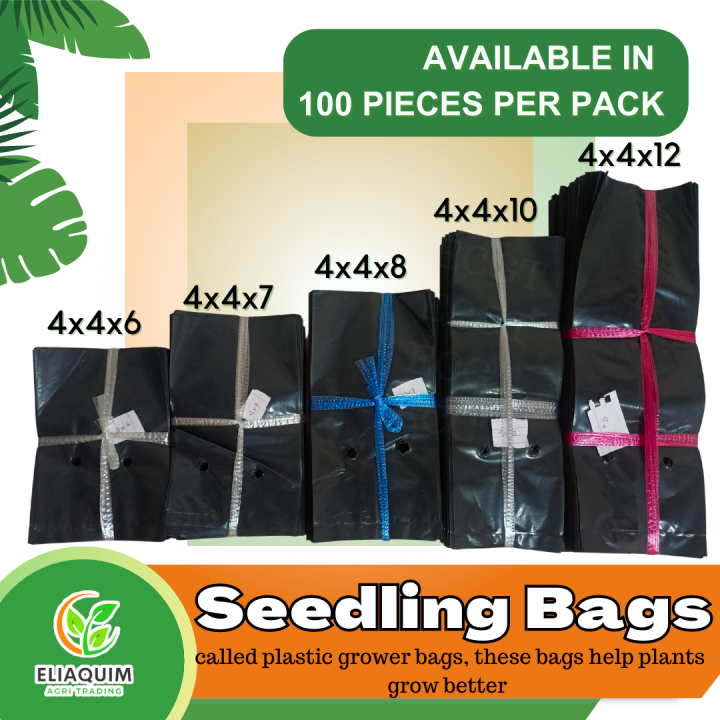 100pcs Plastic Seedling bag / Grow Bag / Planters bag for plants (Size: 5 x  5 x 8 inches)