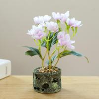 Artificial Flower Realistic No Watering Not Wither Non-fading Scene Layout Small Tree Pot Plant Hydrangea Bonsai for Office Artificial Flowers  Plants