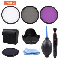 72MM UV CPL FLD Filter Kit Lens Hood Cap for Canon 15 85mm 28 135mm 18 200mm SLR