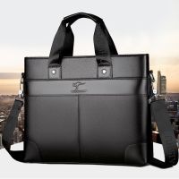 Casual Business Mens Briefcase Large Capacity Shoulder Messenger Bag Leather Man Handbag Office Laptop Bag