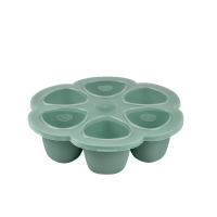 BEABA ถาดซิลิโคนแช่อาหาร Silicone multiportions 6 x 150 ml -  Frosty Green