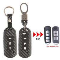 ∏✖♕ jingyuqin Carbon Silicone Rubber Car Key Cover Case For Mazda 3 5 6 8 CX5 CX7 CX9 M6 GT Remote Key Protecor 3/4Buttons