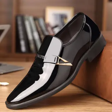 Glossy mens 2024 dress shoes