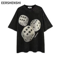 EERSHENSHI ฤดูร้อนแขนสั้นผู้ชาย,เสื้อยืดแบบหลวมลำลองระบายอากาศที่สะดวกสบายแขนสั้น