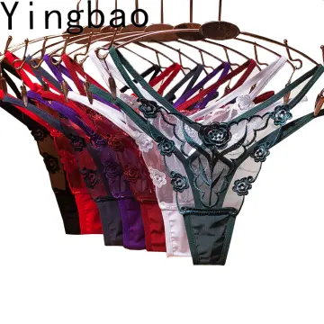 Net Yarn Full Transparent Embroidery Sexy Women's Underwear Temptation T  Pants Ladies Cotton Crotch Thong Women - China Transparent Mesh and Sexy  Lingerie price