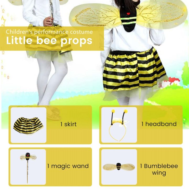 4pc-bumble-bee-honey-girls-kids-fairy-halloween-fancy-dress-up-party-costume