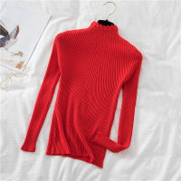 Sweater Sweet Solid Sueter Famale Slim Tops Kawaii Korean Office Lady Elegant Casual Ruched Streetwear Pullovers