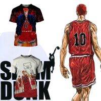 T SHIRT -  ฤดูร้อนอะนิเมะ Big Dunk 3D Printing T-shirt บาสเกตบอลสตรีทแวร์ชายและหญิงกีฬาลำลองเสื้อยืดขนาดใหญ่ฮาราจูกุเด็กเสื้อยืด