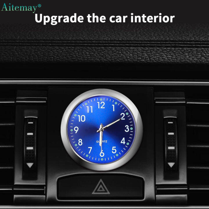 Aitemay Car Luminous Quartz Clock Automotive Internal StickOn Digital