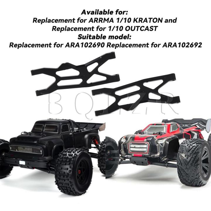 rc1-อะไหล่แขนตัวยึดข้างหลังด้านล่าง10ชิ้นสำหรับ-arrma-outcast-set-2ชิ้นสีดำ