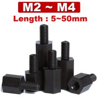 M2 M2.5 M3 M4 Nylon Hex Male Female Standoff Threaded Pillar Mount PCB Motherboard Gasket Insulated Plastic Spacer Screw Black Nails Screws Fasteners