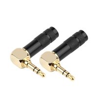 Jack 3.5 mm 90 Degree 1/8 3 Poles Earphone Plug Audio Adapter Right Angle Gold Plated Solder Black Silver 3.5mm Wire Connectors