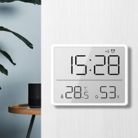 LCD Digital Alarm Clock Large Screen Displays Magnetic Design Thermometer Meter Humidity Monitor Desk Decoration for Living Room