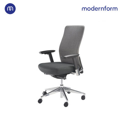 Modernform เก้าอี้สำนักงาน รุ่น Series15 เบาะสีดำ พนักพิงกลาง สีเทา เก้าอี้ทำงาน เก้าอี้ออฟฟิศ เก้าอี้ผู้บริหาร เก้าอี้ทำงานที่รองรับแผ่นหลังได้ดีเป็นพิเศษ  ปรับที่วางแขนได้ 3 ทิศทาง  ปรับล็อคเอนพนักพิงได้ 4 ตำแหน่ง