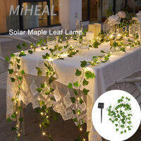 MIHEAL 2เมตร/4เมตร/8เมตรพลังงานแสงอาทิตย์/แบตเตอรี่สีเขียวใบเถาแสงสตริงเมเปิ้ลใบพวงมาลัยไฟ LED เชือกที่มีความยืดหยุ่นตกแต่งกลางแจ้งพืชเครื่องประดับโคมไฟประดิษฐ์พลังงานแสงอาทิตย์ไม้เลื้อยไฟสตริงกลางแจ้งสำหรับพรรคตกแต่งสวนห้องนอนตกแต่งลานคริสต์มาส