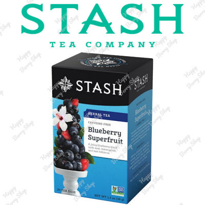 ชาสมุนไพรไม่มีคาเฟอีน STASH Blueberry Superfruit Herbal Tea ชาบลูเบอร์รี่ 20 tea bags ชารสแปลกใหม่ นำเข้าจากประเทศอเมริกา พร้อมส่ง