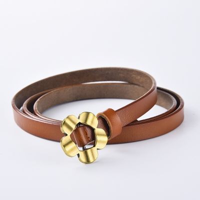 New Product Genuine Leather Belt Ladies Multicolor Fashion Versatile Thin Girls Waist Accessories