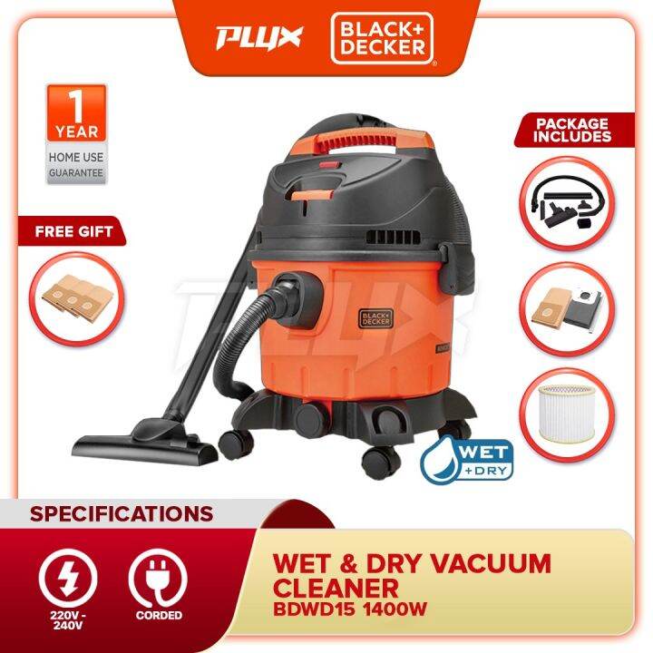 BLACK & DECKER BDWD15-XD 1400W 15 Litre Multifunction Vacuum Cleaner ...