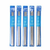 ♣﹍◎ 5Pcs 20cm Straight Knitting Needles Stainless Steel Crochet Hook DIY Sweater Weave Knitting Tools Size