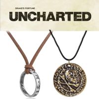 Game Jewelry Uncharted 4 A Thiefs End Nathan Drake Necklaces Leather Cord Chain Long Necklace Men goth Accessories