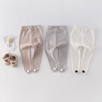 [COD] ins 2022 spring clothes baby cute polka dot pantyhose wool ball all-match pp