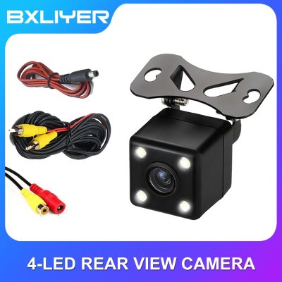 ☄◊□ 4 LED Car rear view camera HD rear view video vehicle camera Backup Reverse Camera Night Vision Parking Camera wide angle