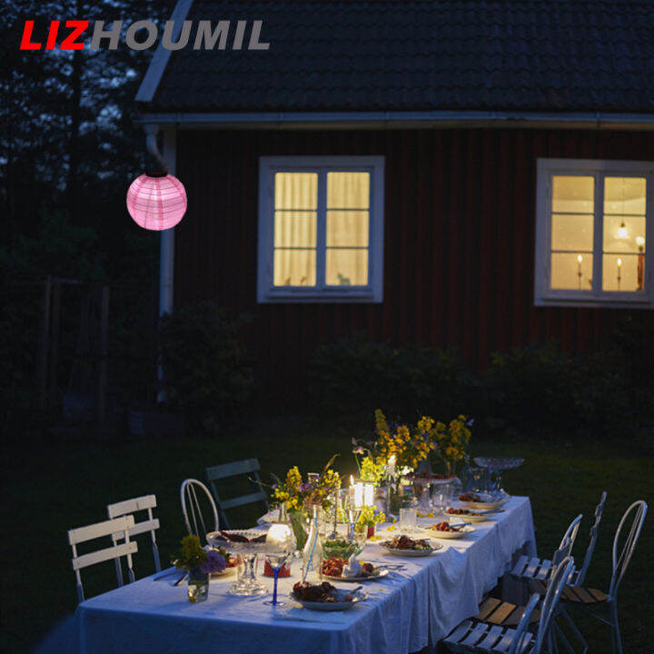 lizhoumil-โคมไฟผ้าแขวนในสวนกลางแจ้งโคมไฟพลังงานแสงอาทิตย์11-81นิ้ว3แพ็คสำหรับของตกแต่งงานฮาโลวีนแต่งงานสวนกลางแจ้ง