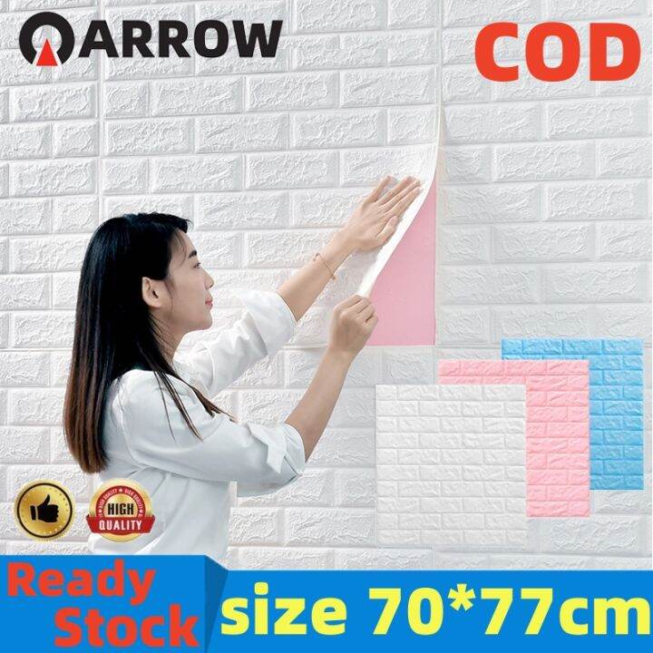 Arrow【COD】Wallpaper Sticker Waterproof 1PC big size 70x77 3D Foam Wall