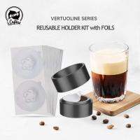 ใหม่ Icafilas Reusable Vertuo Capsule ผู้ถือ Refill Kit สำหรับ Nespresso Vertuoline Pod 100 Pcs อลูมิเนียมฟอยล์ Seals888