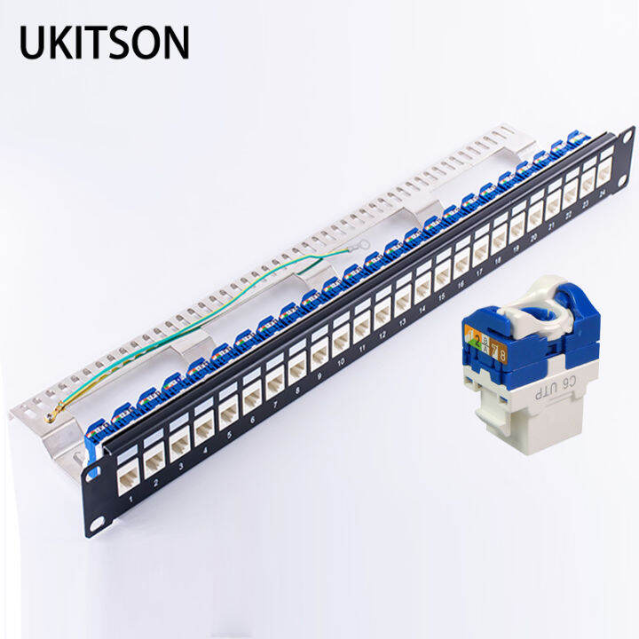 Toolless Patch Panel With 24 Plugs Tool-free CAT6 RJ45 Keystone Jack ...