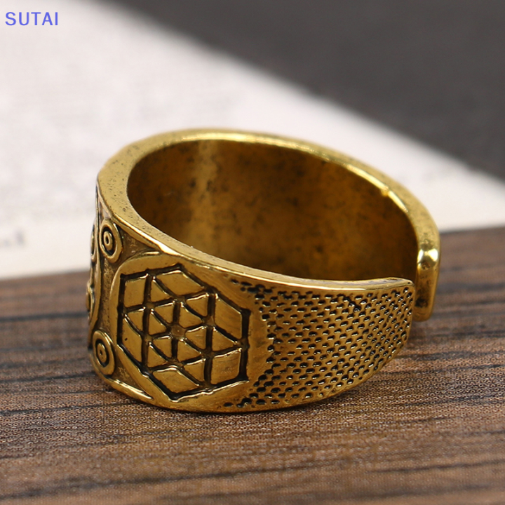 lowest-price-sutai-วินเทจหกแฉกโซโลมอนแหวนนักรบอัครทูตสวรรค์-metatron-เครื่องรางโทเท็มปรับได้แหวนเครื่องรางเครื่องประดับแหวนนิ้วมือโลหะผสมพังค์ของขวัญ