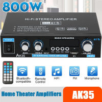 AK35 800วัตต์บ้านเครื่องขยายเสียงดิจิตอลเสียง110-240โวลต์เบสพลังเสียงบลูทูธเครื่องขยายเสียงไฮไฟ FM USB อัตโนมัติเพลงซับวูฟเฟอร์ลำโพง