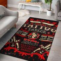 Tattooist Parlor Japanese Nurse Woman Red And Black Collision Flannel Floor Rugs Home Decor Gift For Tattoo Lover Indoor Decor