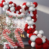 【Affordable variety of balloons】ลูกโป่งคริสต์มาส Garland Arch Kit ซุ้มลูกโป่งสีแดง Star Santa Claus Candy ลูกโป่งฟอยล์สำหรับ Merry Christams Party Decorations