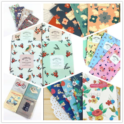 24pcslot Lovely flower NATURAL STYLE 48K line notebook Painting of Diary diary notepad stationery school supplies Free Shipping