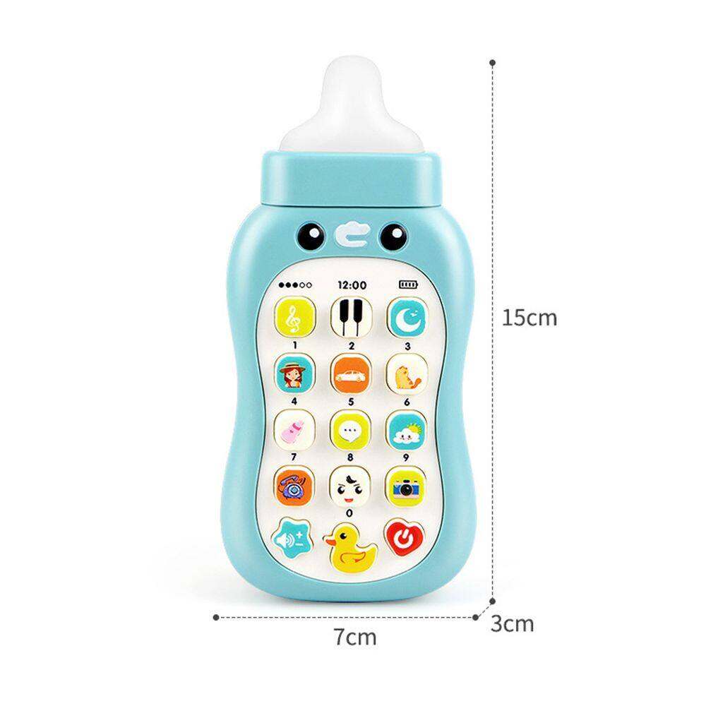 Intelligent Education Cell Phone Musical Simulation Bottom Toy Baby Nibble Pacific Teether Telephone Music Sound Machine For 1+Years Old with Lanyard