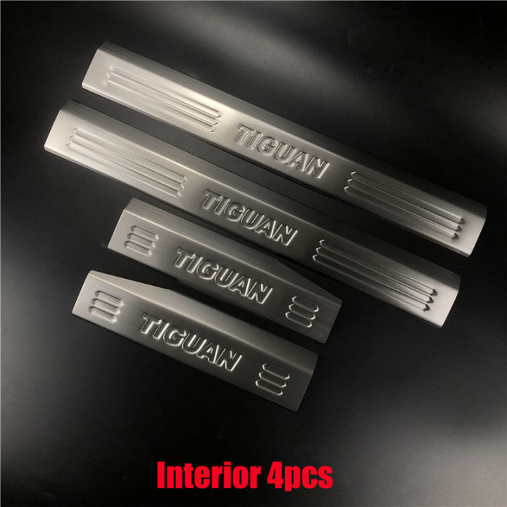 car-styling stainless steel inner+outside Door sills plate scuff pedal welcome pedal cover for Volkswagen VW Tiguan 2010-2015