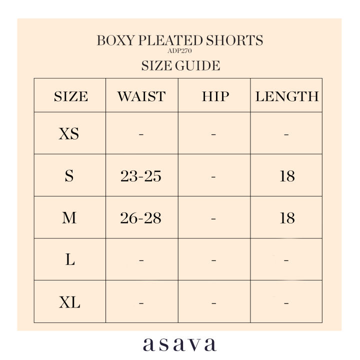 asava-rs22-boxy-pleated-shorts-กางเกงผู้หญิง-ขาสั้น-เอวยางยืด-ผ้าพลีท