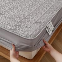 【hot】！ Cotton Thick Mattress Cover King Bed Anti-bacterial Fitted Sheet Linens No Pillowcase