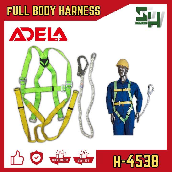 ADELA Full Body Harness with EF31 Safety Lanyard Set With Dorsal Dring