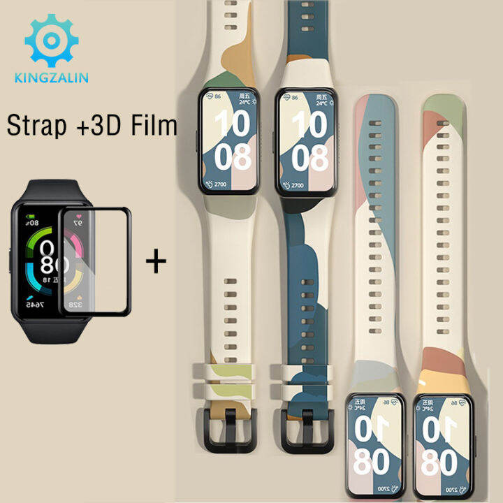 kwmobile 6x Cinturino Compatibile con Huawei Band 6 & 6 Pro/Honor Band 7 & 6 - Cinturini Silicone di Ricambio - Fascetta con Fibbia per Smartwatch 14-22 cm