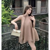 Rose fairy neck vest dress summer gentle wind loose irregular skirt temperament gauze skirt